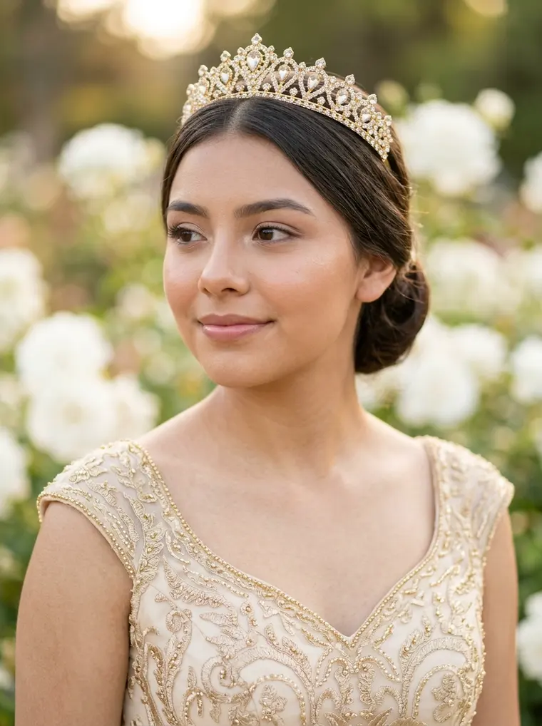 Retrato de Valentina con su tiara